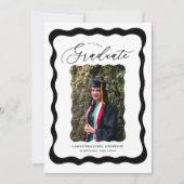 Script Photo Graduation Partyモダン招待状 招待状 (正面)
