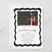Script Photo Graduation Partyモダン招待状 招待状 (裏面)
