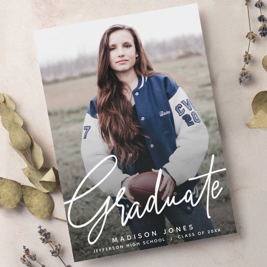 Script Photo Graduation Partyモダン招待状 招待状