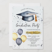 Script Photo Graduation Partyモダン招待状 招待状 (正面)