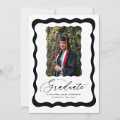 Script Photo Graduation Partyモダン招待状 招待状 (正面)