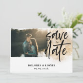 Script Photo Minimalist日付の保存招待状 招待状 (スタンド正面)