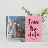 Script Photo Minimalist日付の保存招待状 招待状 (スタンド正面)