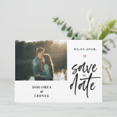 Script Photo Minimalist日付の保存招待状 招待状 (スタンド正面)