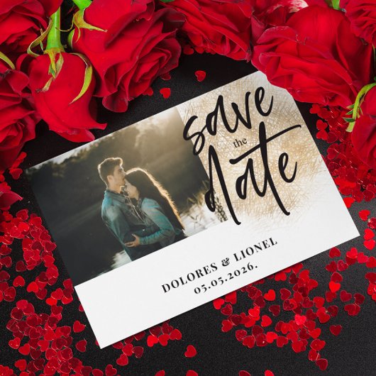 Script Photo Minimalist日付の保存招待状 招待状