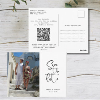 Script Photo Minimalist Save the date ポストカード
