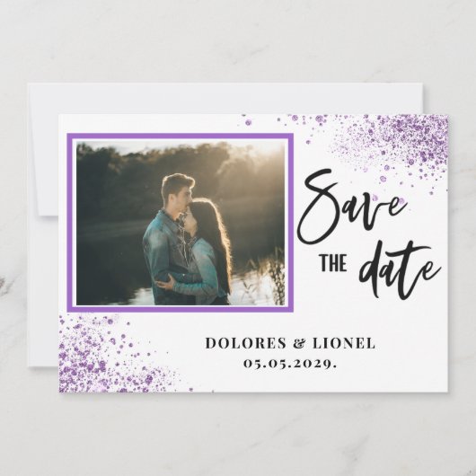 Script Photo Minimalist Save the date Invitation 招待状 (正面)