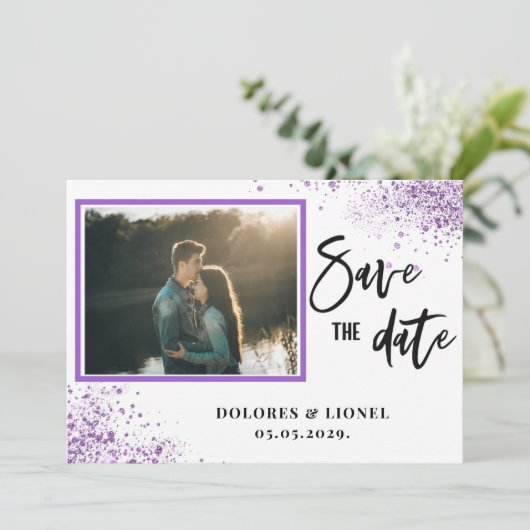 Script Photo Minimalist Save the date Invitation 招待状 (スタンド正面)