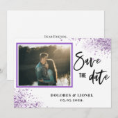 Script Photo Minimalist Save the date Invitation 招待状 (正面/裏面)