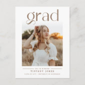 Script Photo Nursing Graduation Announcement ポストカード (正面)