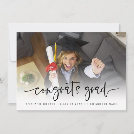 Script Photo OverlayおめでとうGrad 2022卒業 案内状 (正面)