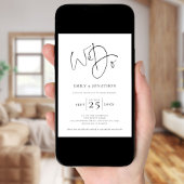 Script Photo Overlay QR白黒 結婚 招待状