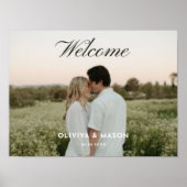 Script Photo Wedding Welcome Sign Poster ポスター (正面)