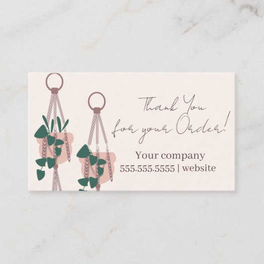 Script Plants Hanging Thank You 名刺 (正面)