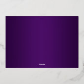 Script Purple 2025写真卒業パーティー金ゴールド 箔招待状 (裏面)