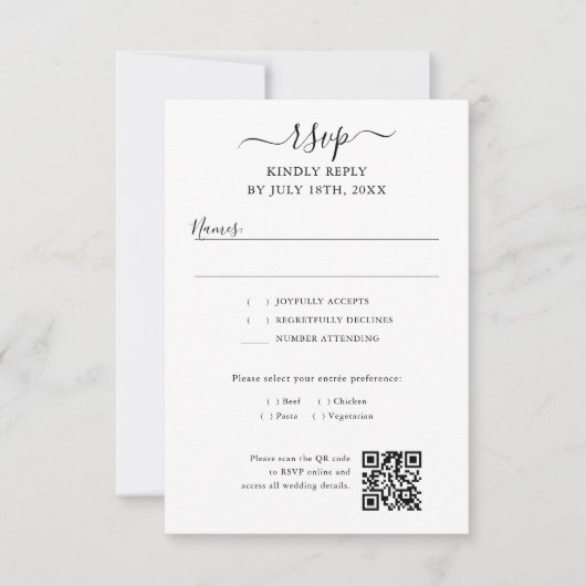 Script QR Code Modern Wedding 出欠カード (正面)
