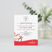 Script Red Ribbon Cutting Grand Opening Invitation 招待状 (スタンド正面)