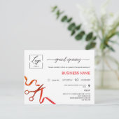 Script Red Ribbon Cutting Grand Opening Invitation 招待状 (スタンド正面)