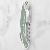 Script Sage Green Bridesmaidプロポーザルモダンギフト ソムリエナイフ (裏面)