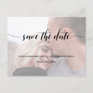 Script Save The Date Photoポストカード インビテーションポストカード