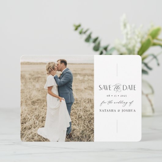 Script Save The Date Photo Card ミニマル'結婚. セーブザデート (スタンド正面)