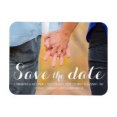 Script Save the Date photo magnet マグネット (横)