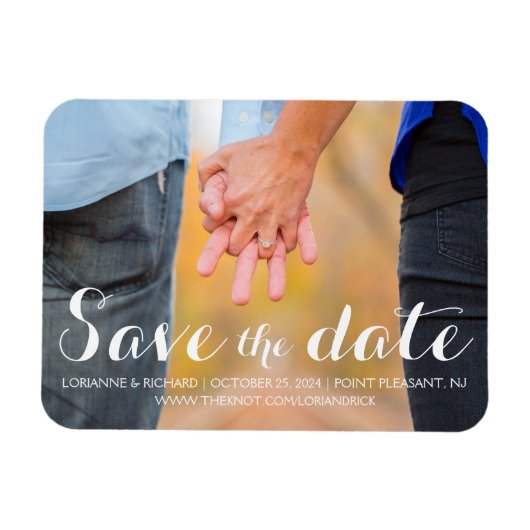 Script Save the Date photo magnet マグネット (横)