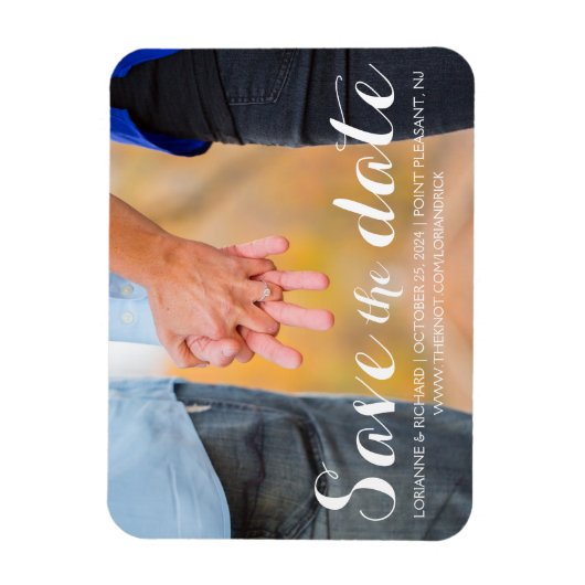 Script Save the Date photo magnet マグネット (縦)