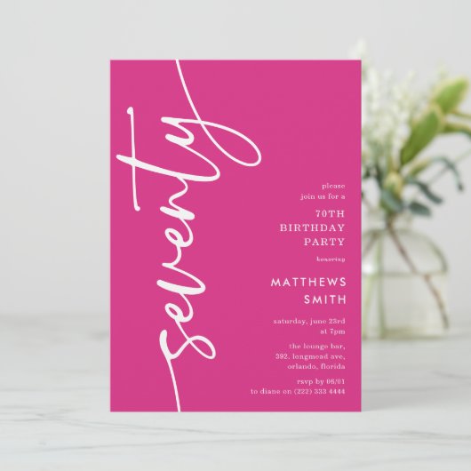 Script Seventy' 70th Birthday 招待状 (スタンド正面)