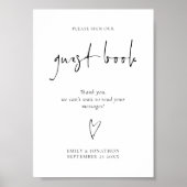 Script Sign Our Guest Book Printable 結婚's Sign ポスター (正面)