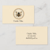 Script Signature Personalized Bee Floral コーリングカード (正面/裏面)