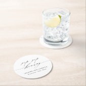 Script Sip Sip Hooray Wedding Paper Coaster Card ラウンドペーパーコースター (インサイチュ)