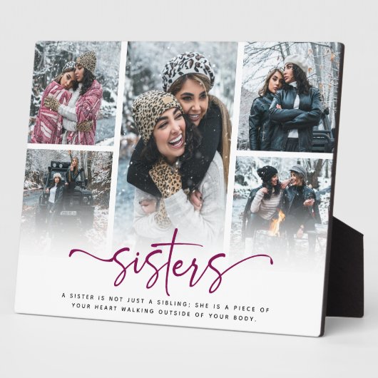 Script Sisters 5 Photo Collage Keepsake Gift フォトプラーク (側面)