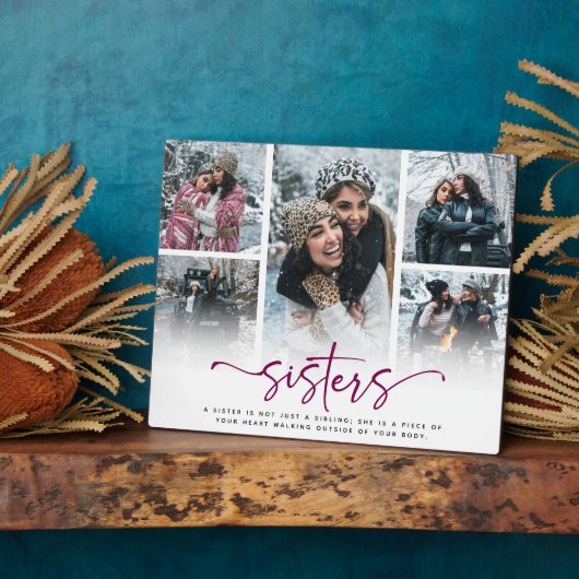 Script Sisters 5 Photo Collage Keepsake Gift フォトプラーク (側面)