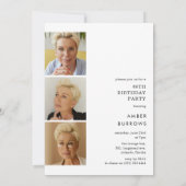 Script Sixty 4 Photo Collage 60th Birthday 招待状 (裏面)