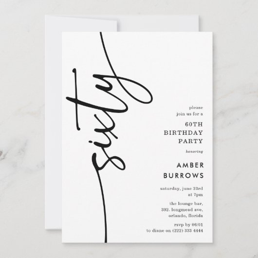 Script Sixty' 60th Birthday 招待状 (正面)