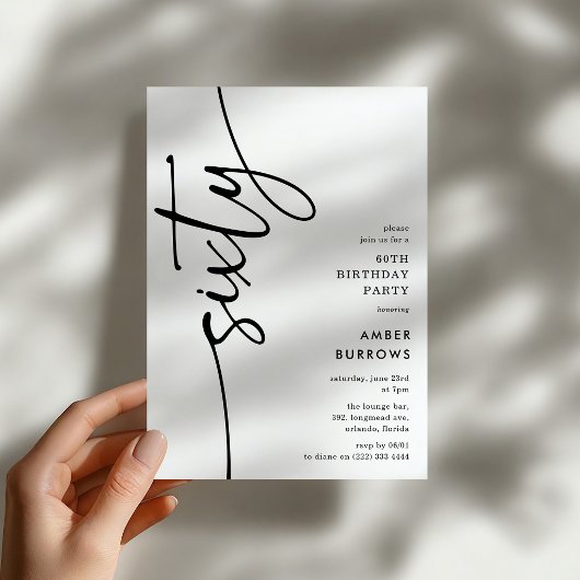 Script Sixty' 60th Birthday 招待状