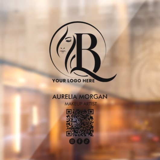 Script Social Icon QR Code Logo makeup Artist ウィンドウサイン (シート2)