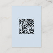 Script Soft Blue Wedding Website Details QR Modern エンクロージャーカード (裏面)