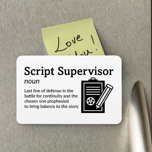 Script Supervisor Definition Set Life 4" x 6" Flex マグネット