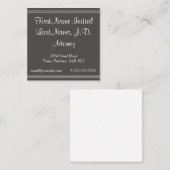 Script Text Attorney Business Card スクエア名刺 (正面/裏面)