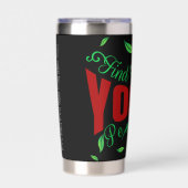 Script Text With Vines And Flowers 保温保冷タンブラー (正面)