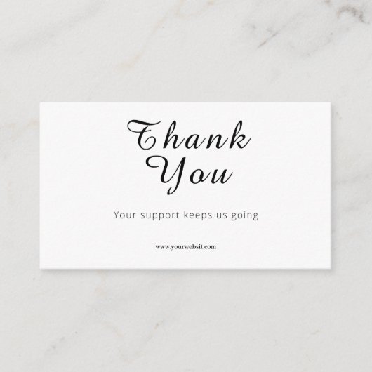Script Thank You Card Discount Review Your Support 名刺 (正面)