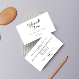 Script Thank You Card Discount Review Your Support 名刺