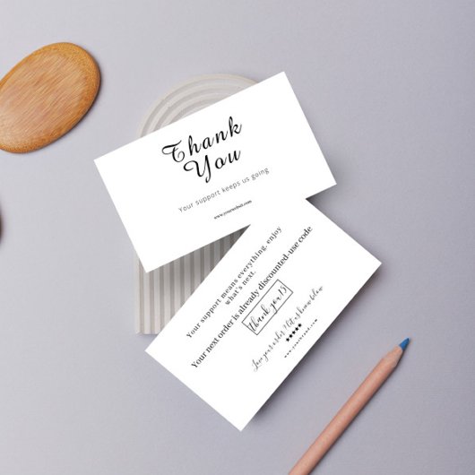 Script Thank You Card Discount Review Your Support 名刺