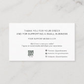 Script Thank You Card Social Media QR Small Busine 名刺 (裏面)