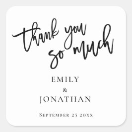 Script Thank You Much Newlyweds Names 結婚's スクエアシール