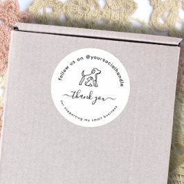  Script thank you social handle Custom logo  ラウンドシール