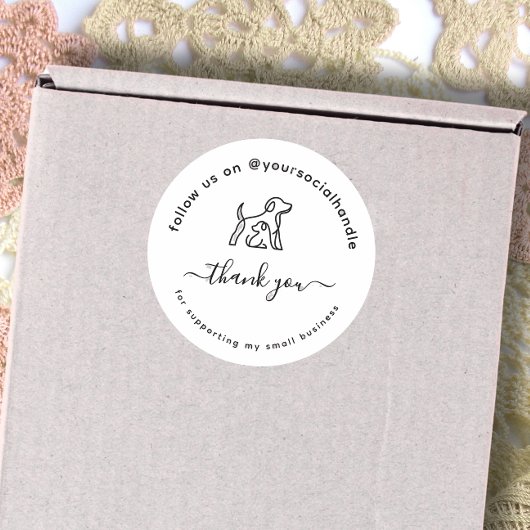  Script thank you social handle Custom logo  ラウンドシール