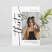 Script Thirty 4 Photo Collage 30th Birthday 招待状 (スタンド正面)